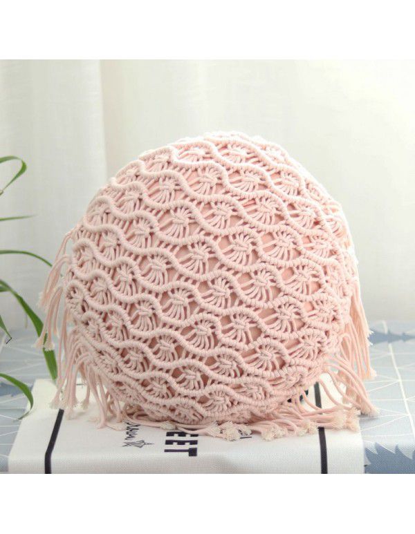 Retro Bohemian Throw Pillow Handwoven Throw Pillow Sofa Cushion Cover Throw Pillow Cover Knitted Tassel Bedroom Waist Pillow