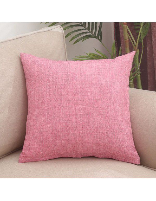Household solid color comfortable pillow cover removable washable core cushion household bedside sofa back waist car waist pillow wholesale