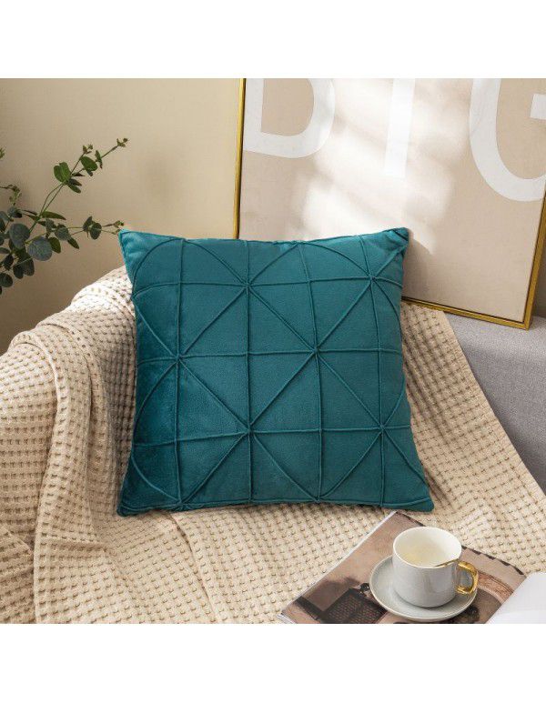 Home velvet pillowcase Creative home fabric pillow Short plush bedside upholstered cushion Office European style