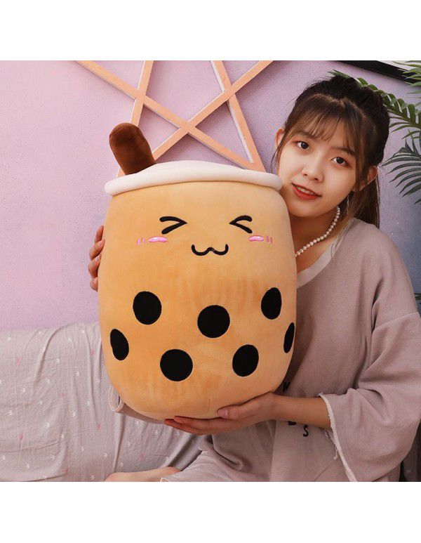 Simulated fruit milk tea cup pillow plush toy large pearl milk tea doll doll gift cross-border trade