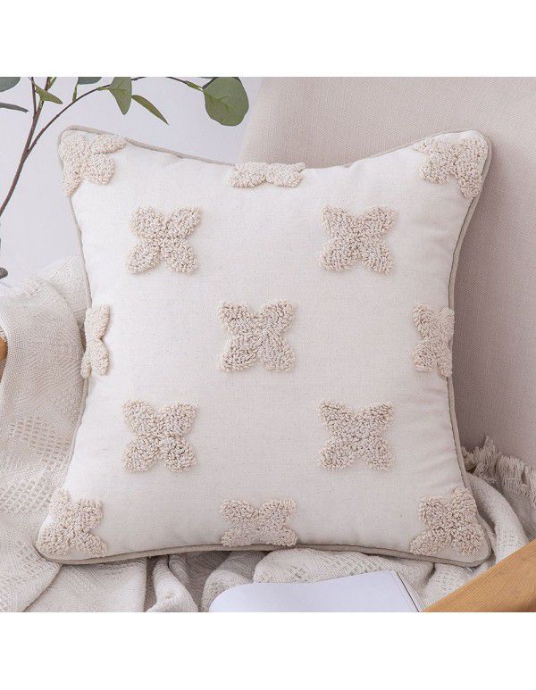 Home stay home decoration Ethnic style cushion headboard ins Moroccan lace tassel tufted pillow pillowcase