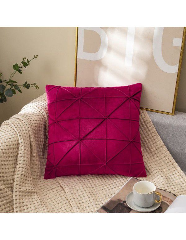 Home velvet pillowcase Creative home fabric pillow Short plush bedside upholstered cushion Office European style
