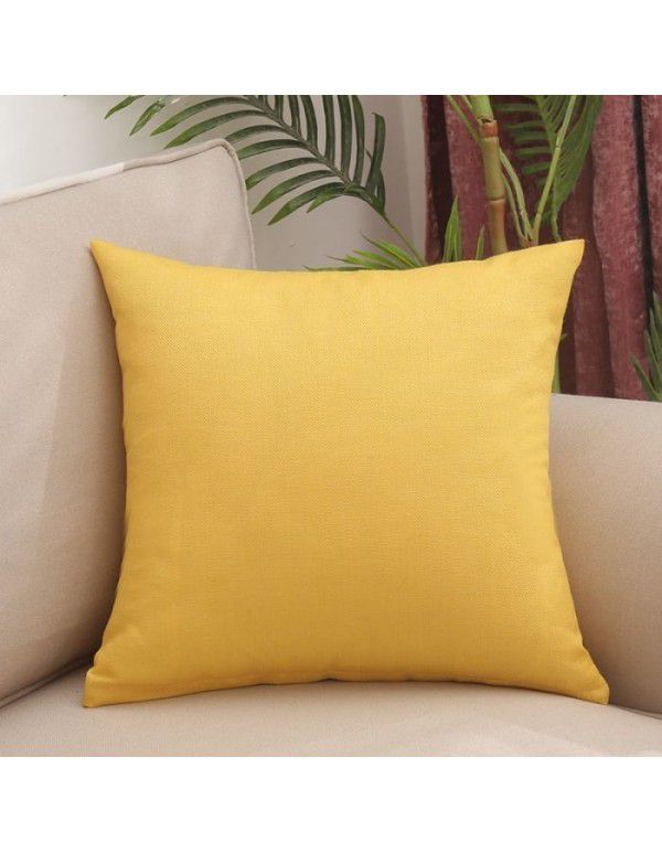 Household solid color comfortable pillow cover removable washable core cushion household bedside sofa back waist car waist pillow wholesale