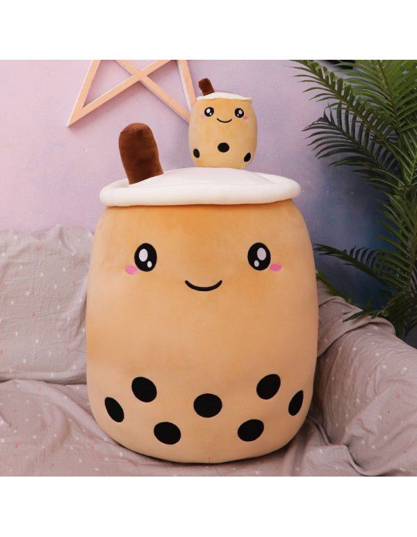 Simulated fruit milk tea cup pillow plush toy large pearl milk tea doll doll gift cross-border trade