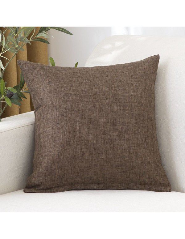 Household solid color comfortable pillow cover removable washable core cushion household bedside sofa back waist car waist pillow wholesale