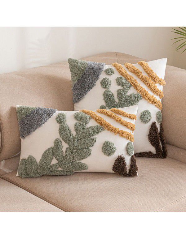 Home stay home decoration Ethnic style cushion headboard ins Moroccan lace tassel tufted pillow pillowcase