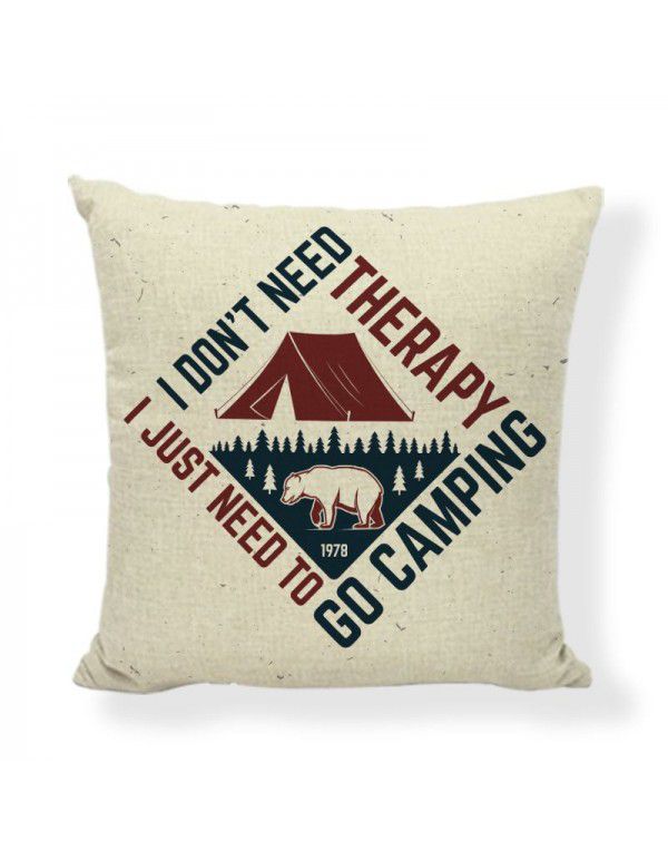 Cross border Explosion Camping Aesthetics Throwing Pillow Cushion Outdoor Tent Decoration Pillow Case Home Decoration Amazon 45cm