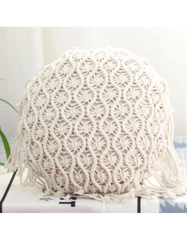 Retro Bohemian Throw Pillow Handwoven Throw Pillow Sofa Cushion Cover Throw Pillow Cover Knitted Tassel Bedroom Waist Pillow