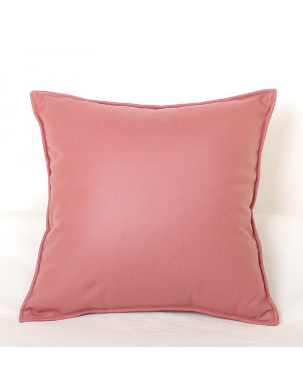 Science and technology cloth light luxury Nordic square living room sofa pillowcase modern simple cushion waist pillow solid color orange big lean
