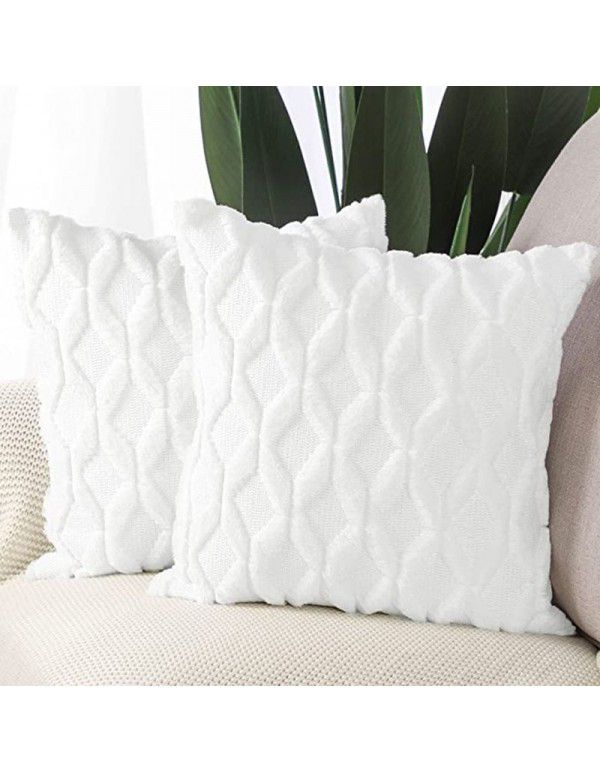 Cross border quilted pillows Headrest pillowcase ins velvet cotton linen pillowcase plush cushion cover Waist rest wholesale