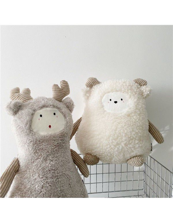 Ins Girl Heart Nordic Small Animal Pillow Little Bear Elk Sheep Children's Room Bedroom Sofa Cushion Plush Gift