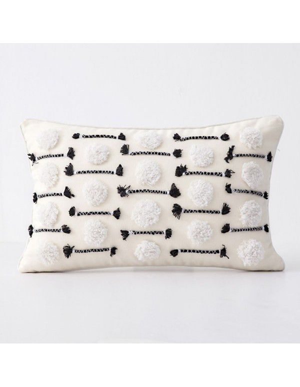 Home stay home decoration Ethnic style cushion headboard ins Moroccan lace tassel tufted pillow pillowcase