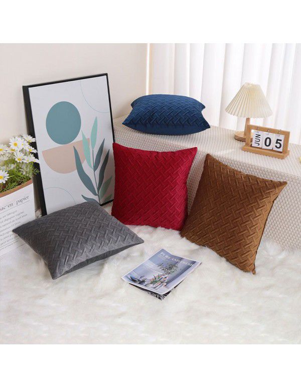 Woven pattern embossed pillow cover ins sample room sofa pillow bedside cushion home car backrest wholesale