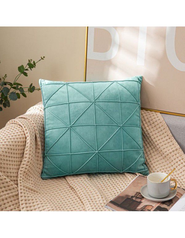 Home velvet pillowcase Creative home fabric pillow Short plush bedside upholstered cushion Office European style