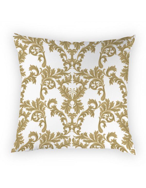 Pattern Line Gold Throwing Pillow Cover Digital Printing Simple Pillow Cover Cross border Best Backrest Home Fabric Cushion