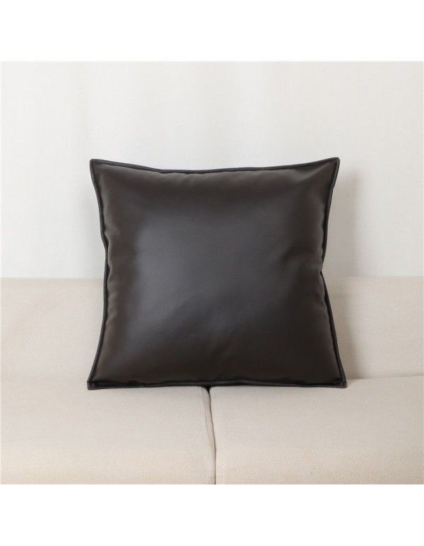 Science and technology cloth light luxury Nordic square living room sofa pillowcase modern simple cushion waist pillow solid color orange big lean