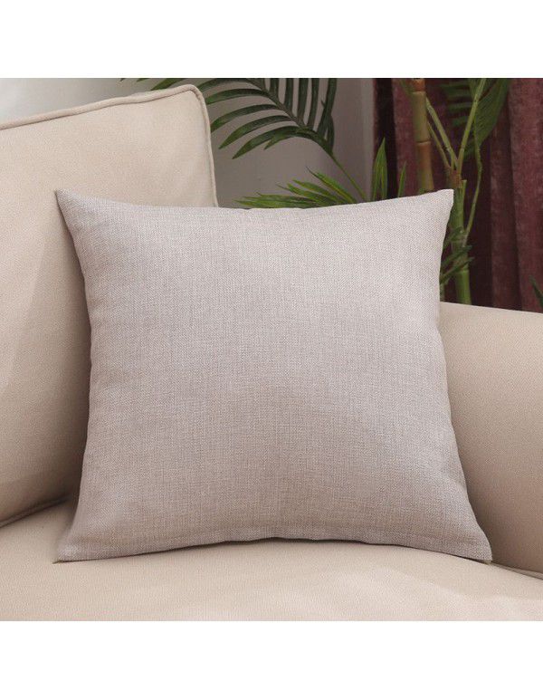 Household solid color comfortable pillow cover removable washable core cushion household bedside sofa back waist car waist pillow wholesale