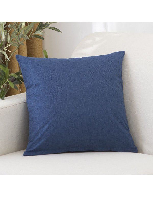 Household solid color comfortable pillow cover removable washable core cushion household bedside sofa back waist car waist pillow wholesale