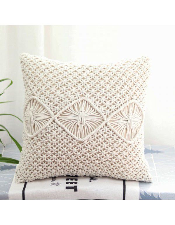 Retro Bohemian Throw Pillow Handwoven Throw Pillow Sofa Cushion Cover Throw Pillow Cover Knitted Tassel Bedroom Waist Pillow