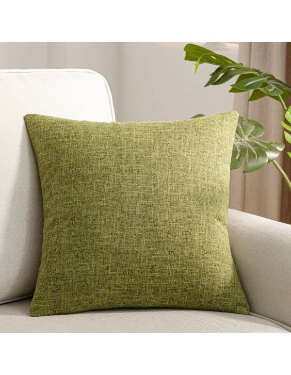 Manufacturer's direct sales of solid color linen cushion sofa bed cushion plain color thickened cushion cushion cushion cushion pillow cover