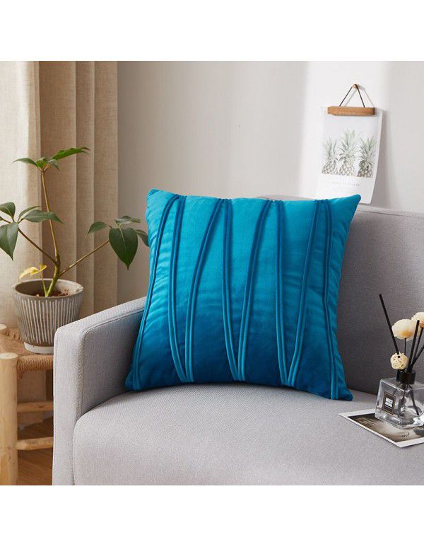 Dutch velvet pressure line solid color throw pillow with core sofa cushion at home, living room, back, waist pillow manufacturer wholesale