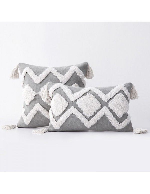 Home stay home decoration Ethnic style cushion headboard ins Moroccan lace tassel tufted pillow pillowcase