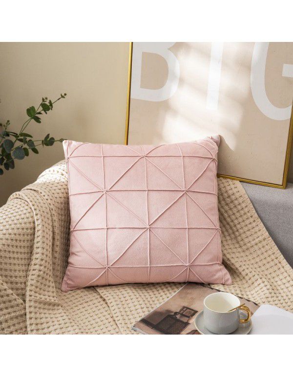 Home velvet pillowcase Creative home fabric pillow Short plush bedside upholstered cushion Office European style