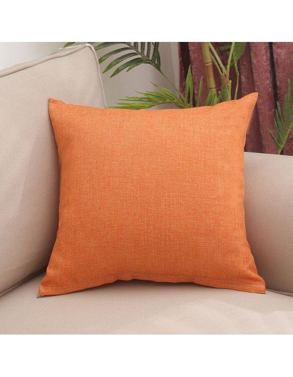 Household solid color comfortable pillow cover removable washable core cushion household bedside sofa back waist car waist pillow wholesale