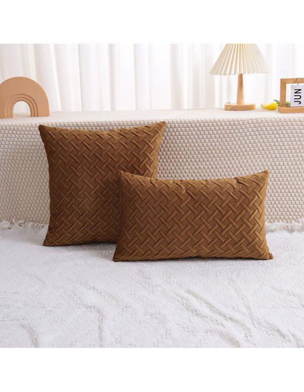 Woven pattern embossed pillow cover ins sample room sofa pillow bedside cushion home car backrest wholesale