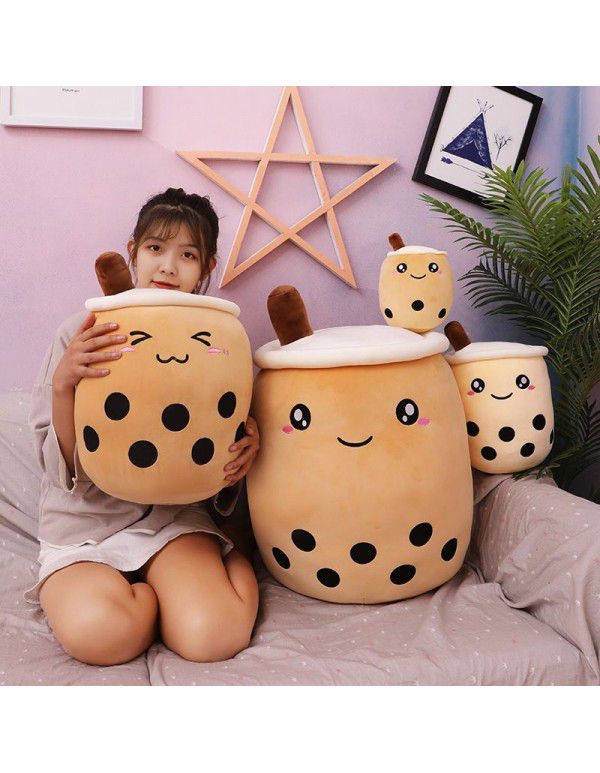 Simulated fruit milk tea cup pillow plush toy large pearl milk tea doll doll gift cross-border trade