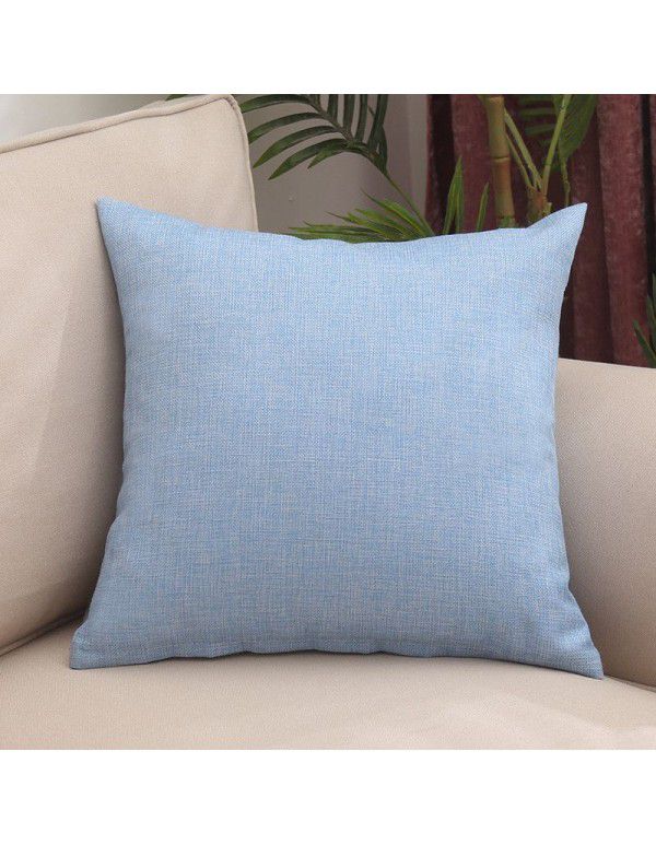 Household solid color comfortable pillow cover removable washable core cushion household bedside sofa back waist car waist pillow wholesale