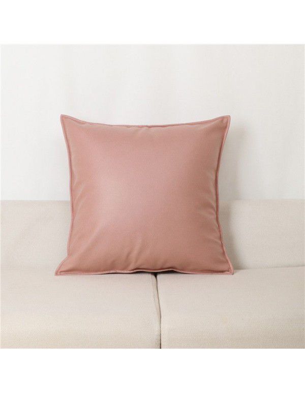 Science and technology cloth light luxury Nordic square living room sofa pillowcase modern simple cushion waist pillow solid color orange big lean
