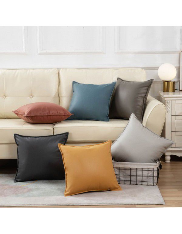 Bedhead cushion American style sofa science and technology cloth pillowcase solid color sofa pillow waist lean luxury orange waist pillow wholesale