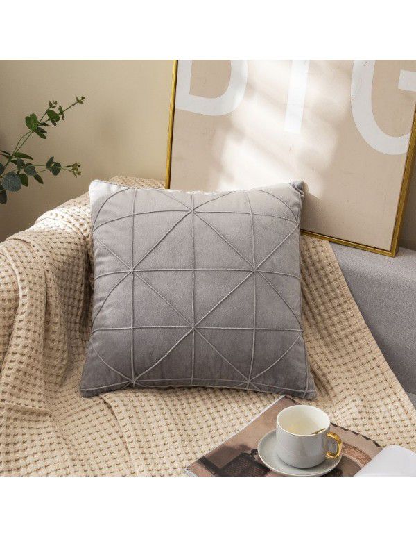 Home velvet pillowcase Creative home fabric pillow Short plush bedside upholstered cushion Office European style