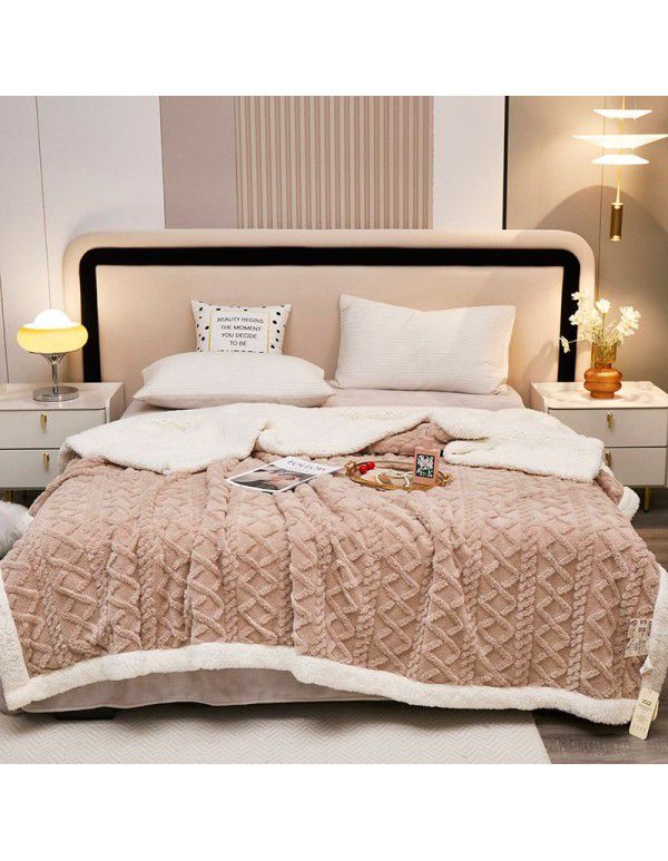Wholesale of new solid color milk wool blanket, tuff blanket, thickened cashmere lunch blanket, children's blanket manufacturers