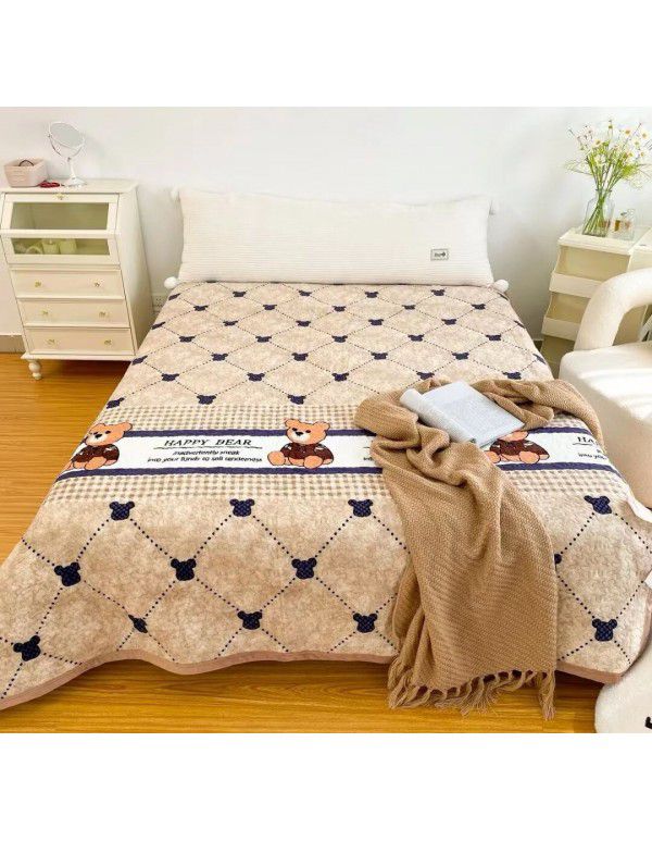 Winter Teddy plush thickened milk wool blanket bedding straight edge milk wool thickened bed blanket