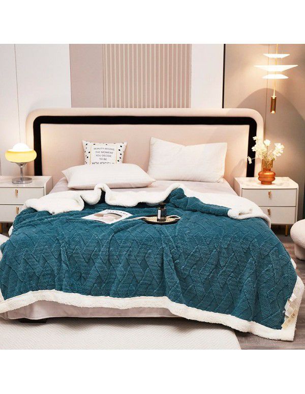 Wholesale of new solid color milk wool blanket, tuff blanket, thickened cashmere lunch blanket, children's blanket manufacturers