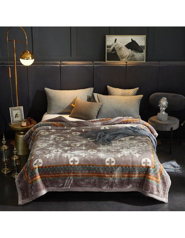 Blanket thickened thermal insulation double Raschel 9kg double layer cloud blanket Angola blanket wholesale