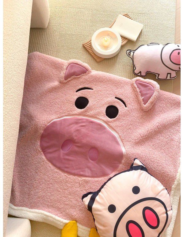 One wholesale ins small red book large version patch cloth embroidered cartoon children single and double lamb blanket