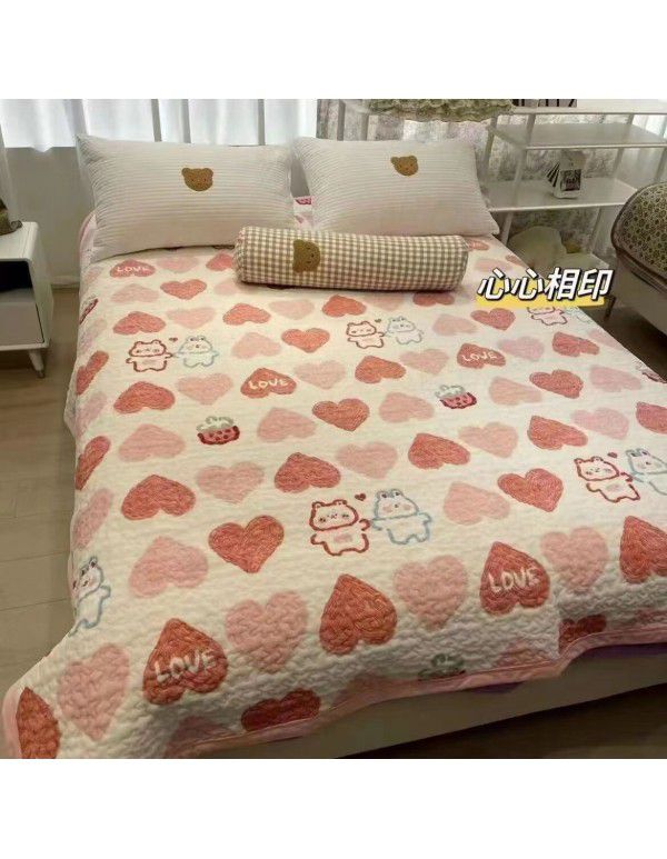Winter Teddy plush thickened milk wool blanket bedding straight edge milk wool thickened bed blanket