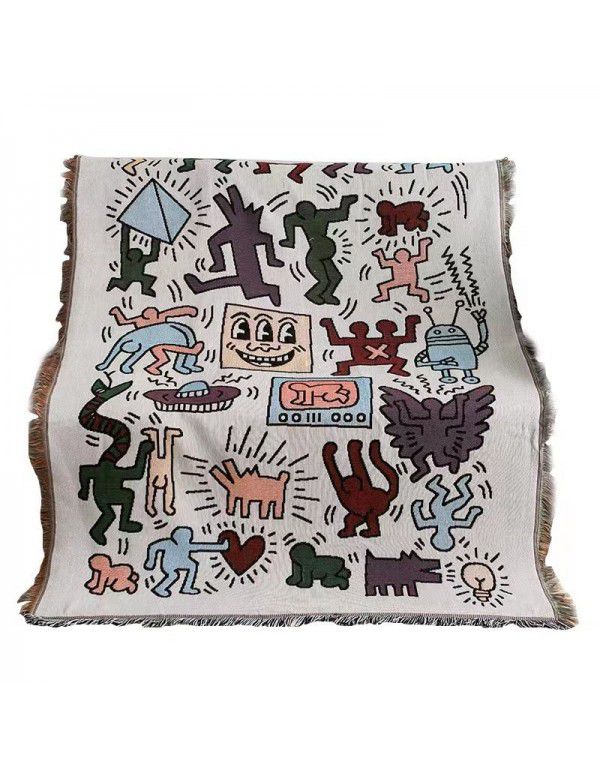American graffiti office nap blanket nap blanket single sofa blanket sofa cover decorative blanket