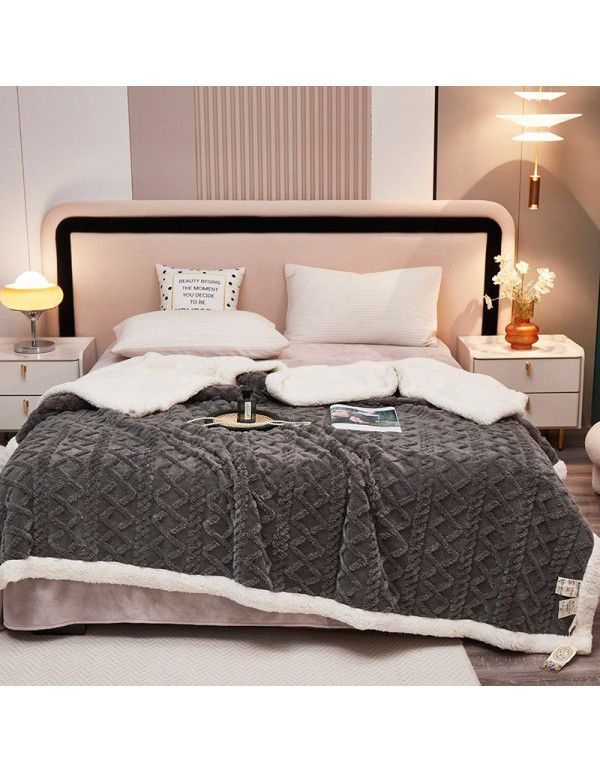 Wholesale of new solid color milk wool blanket, tuff blanket, thickened cashmere lunch blanket, children's blanket manufacturers