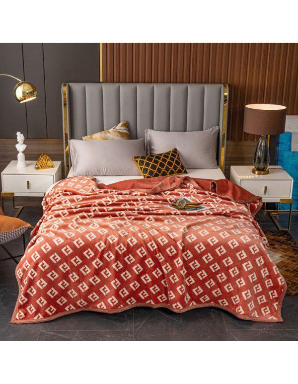 Double layer thickened warm cloud blanket European blanket AB Farai velvet ferret velvet crystal velvet air conditioning blanket wholesale