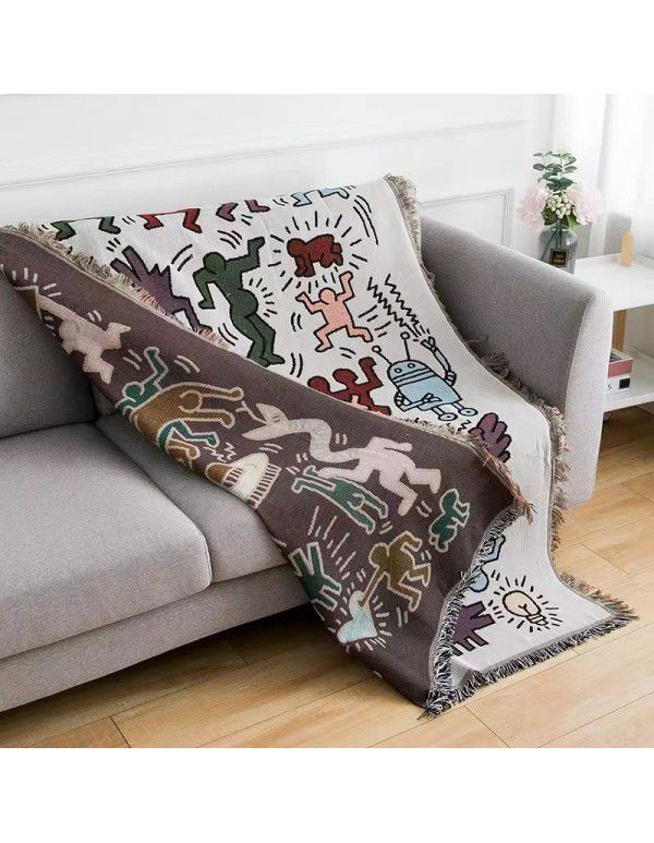 American graffiti office nap blanket nap blanket single sofa blanket sofa cover decorative blanket
