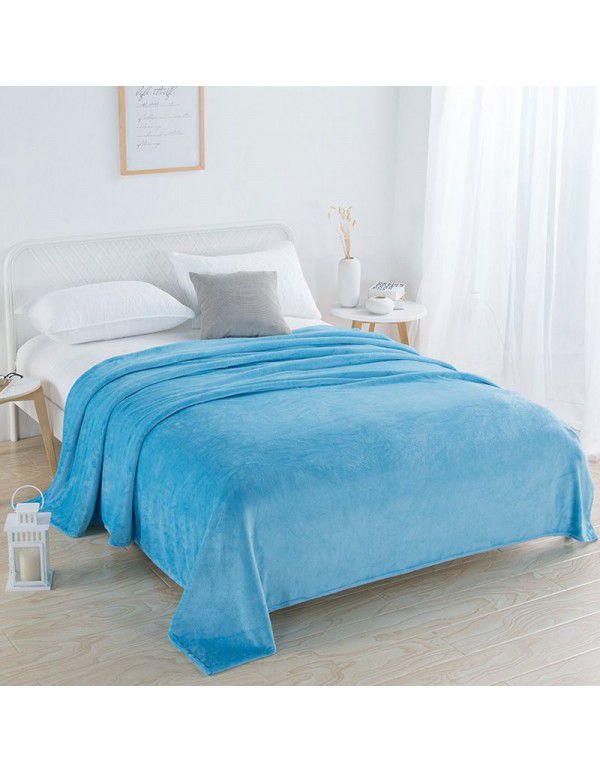 Wholesale of Falai velvet blanket blanket solid coral velvet blanket plain blanket bed sheet