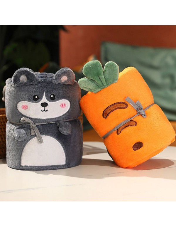 Cartoon coral blanket Pet flannel air conditioning blanket Children's summer nap blanket Cover blanket Gift blanket