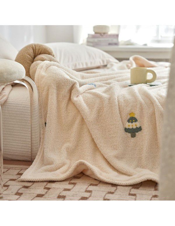 Milk velvet teddy quilt cover blanket blanket small blanket sofa blanket thickened autumn and winter sofa blanket nap blanket