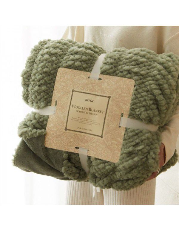 High grade imitation fur blanket comfortable skin friendly bubble rabbit blanket winter sofa blanket leisure blanket light luxury bed tail blanket