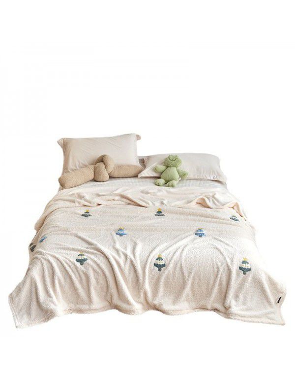 Milk velvet teddy quilt cover blanket blanket small blanket sofa blanket thickened autumn and winter sofa blanket nap blanket