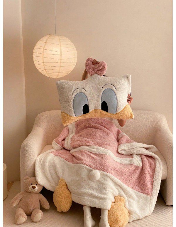 One wholesale ins small red book large version patch cloth embroidered cartoon children single and double lamb blanket